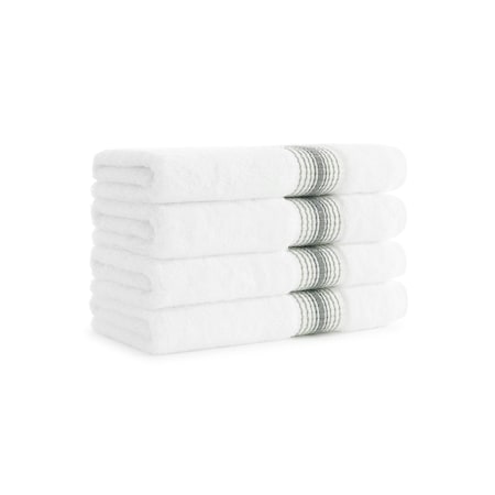 Monarch Brands Turkish Hand Towels, 18in x 32in, Striped , Sage Green, 4PK PNP-HT-STT-1832-5-4-SGE